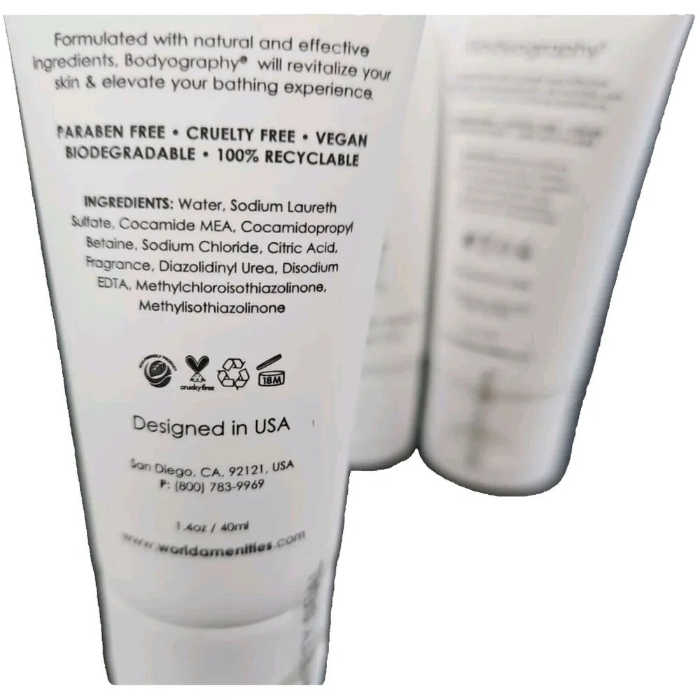 COPY - Bodyography Travel Size VEGAN Shampoo/Conditioner/Body Lotion & Wash